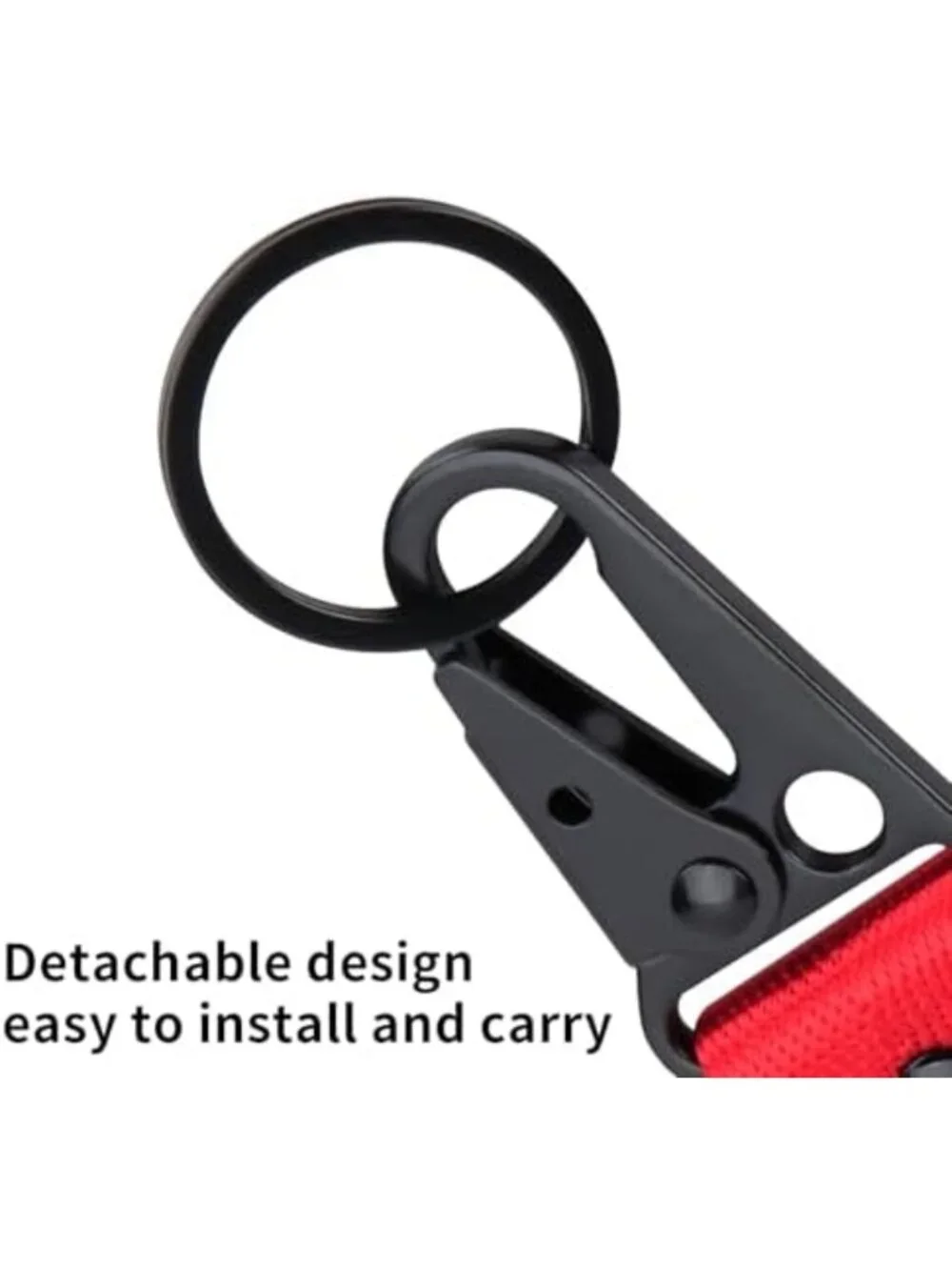 Stylish Black & Red Motorcycle Keychains - Set of 2 Fabric Key Fobs for Men